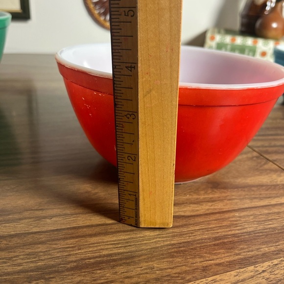 4 VINTAGE PYREX – PRIMARY COLORS MIXING BOWLS – - Picture 7 of 16